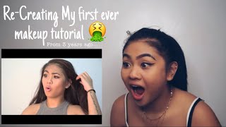 recreating my first ever makeup tutorial hilarious  Carly Sarah [upl. by Yrennalf]