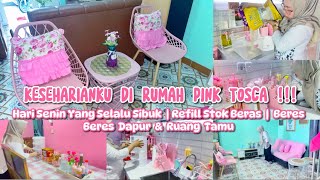 KESEHARIAN IRT DI RUMAH PINK TOSCA  REFILL STOK BERAS  BERES BERES DAPUR amp RUANG TAMU [upl. by Othello]