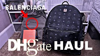 MCM Backpack REP  First DHGate Haul  BALENCIAGA AND LV [upl. by Burgess654]