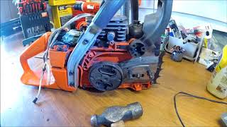 DIY How To Remove Chainsaw Clutch without Specialty Tools  Saw Repair  Poulan Husqvarna Stihl Echo [upl. by Garvey]