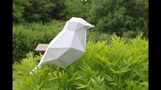 Low Poly Bird  Paper Craft  3D Instructables Inspired [upl. by Barty]