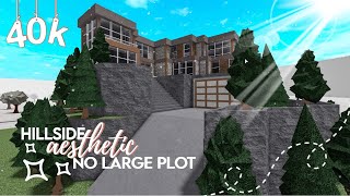 ROBLOX  Bloxburg 40K Modern Aesthetic Family Hillside House 2 story No Large Plot  Build amp Tour [upl. by Aniretak]