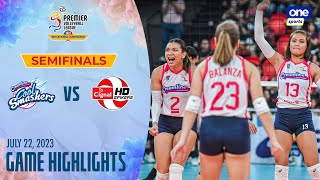 Creamline vs Cignal semis highlights  2023 PVL Invitational Conference  July 22 2023 [upl. by Brunn]