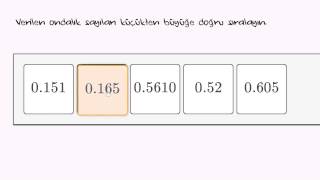 Ondalık Sayıları Sıralama 2 Cebir Öncesi [upl. by Venditti]