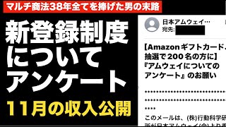 11月の収入公開 アムウェイから新登録制度についてアンケート マルチ商法 連鎖販売取引 ニュースキン [upl. by Cassella967]