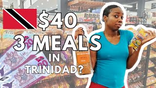 40 Grocery Challenge Trinidad and Tobago  Can I Eat Breakfast Lunch amp Dinner [upl. by Ainalem]