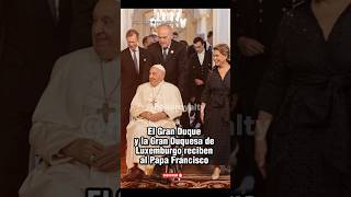 Los Duques de Luxemburgo reciben al Papa Francisco luxembourg papafrancisco luxemburgo [upl. by Aliuqa]