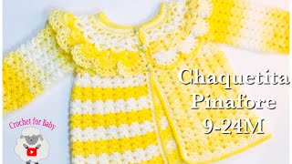 Como tejer chaquetita chambrita casaquinho para niñas 12 a 18 meses Crochet for Baby 181 [upl. by Yelich]