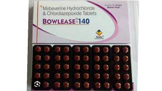 BOWLEASE 140 Tablets Mebeverine Hydrochloride amp Chlordiazepoxide Tablets [upl. by Ryun]