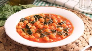 Garbanzos con Espinacas  El potaje más fácil y delicioso del mundo [upl. by Ayatnahs]