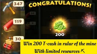 Win 200 Tcash in rular of the mine 🤩 with limited resources ⛏️  How to earn tcash in township [upl. by Ignacius]