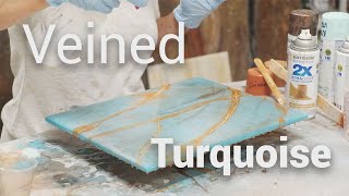 Stone Coat Countertop Tutorial Veined Turquoise Finish [upl. by Nurat]