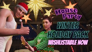 House Party  Winter Holiday Pack Official Video Game Expansion Pack 2022 Item Showcase Trailer [upl. by Anastasie]