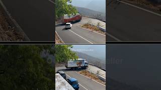 Bharat Benz and TATA truck going in a sharp curve ghat road tatalorry bharatbenz lorrylife [upl. by Busiek418]