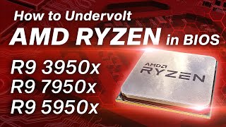 How to undervolt AMD ryzen 5950x 7950x 3950x 5900x 7900x in BIOS to reduce CPU temp Overheating [upl. by Eimat]