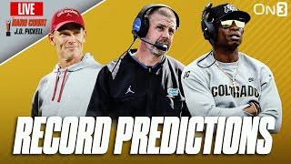 CFB Record Predictions Colorado Buffs Florida Gators Oklahoma Sooners  Auburn is RECRUITING [upl. by Hazen]