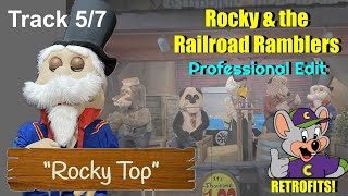 quotRocky Topquot Rocky and the Railroad Ramblers The Man and Dog Show Chuck E Cheese Animatronic Song [upl. by Cahra]