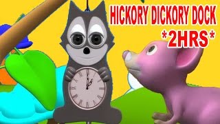 ★ 2 HOURS ★ Hickory Dickory Dock  Nursery Rhymes For Kids  Popular Kids Songs [upl. by Edmonds]