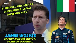 Esto dijo James Wolves Dio la razón por la que Franco Colapinto fue elegido por Williams F1 radio [upl. by Nnyliram]