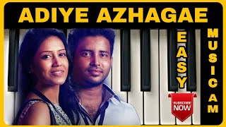 Adiye Azhagae song in keyboard  Tamil songs easy keyboard notes  Oru naal koothu [upl. by Cantlon676]