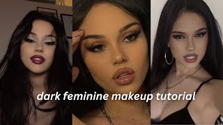 Dark feminine makeup tutorial🍒⭐  Tiktok compilation [upl. by Hankins49]