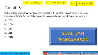 8 Suku ketiga dari deret aritmetika adalah 14 Jumlah suku kedua dan suku keenam adalah 34 [upl. by Homovec]