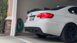 BMW E92 335i N55 Catless downpipe with stock exhaust sound ￼ [upl. by Nimra]