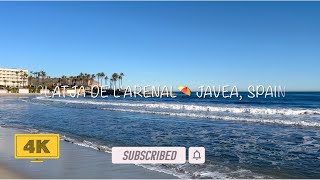 4K Popular Arenal beach in Javea Spain Check it out for yourself ☀️⛱️ [upl. by Unhsiv]