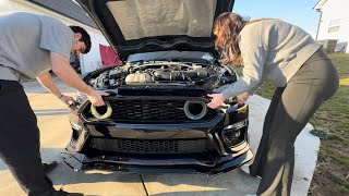 Installing Mach1 Bumper On My Mustang GT [upl. by Aisena]