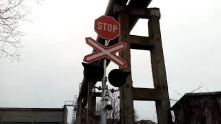 Railroad crossings in Birztalu iela Vecmilgravis Riga Latvia December 2018 [upl. by Hyman]