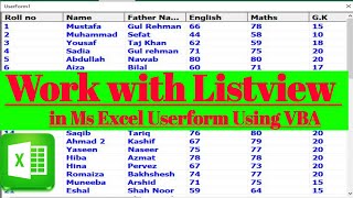 Work with ListView Control in Ms Excel Userform Using VBA With Easy and Simple Method [upl. by Lucho]