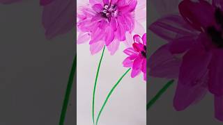 Flowers one stroke painting shots viralvideo [upl. by Leahcimdivad]