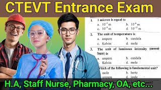 Ctevt entrance exam model questions 2081 pcl nursing entrance model questions with answers solution [upl. by Bosch]