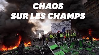 Le chaos sur les ChampsÉlysées après le passage des gilets jaunes [upl. by Notnroht]