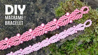 Elegant Leaf Macramé Bracelet Tutorial by Macrame School [upl. by Nappy541]