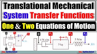 Part 1 Translational Linear Mechanical System Transfer Functions One amp Two Equations of Motion [upl. by Inessa]