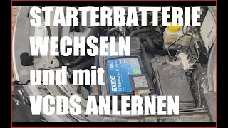 Starterbatterie wechseln Skoda Rapid Fabia VW Polo amp neue Batterie per VCDS anlernen  VW Golf [upl. by Ariik]