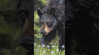 Bear necessities Bear BlackBear Gouache GouachePainting Painting Artist Art Drawing [upl. by Ettolrahc405]