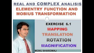 REAL AND COMPLEX ANALYSIS MOBIUS TRANSFORMATION TRANSLATION ROTATION MAGNIFICATION [upl. by Kciderf]