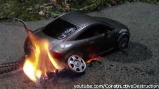 RC car burnout ends in flames [upl. by Croom]