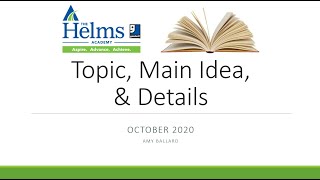 Topic Main Idea and Details  GED HiSET and TASC Language Arts Prep [upl. by Gabel]