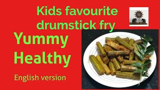 How to make drumstick fry recipe English version PorchelviyinTamilsamayalkids favourite recipe [upl. by Pitarys564]