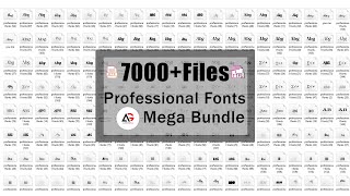 7000 Professional Fonts Mega Bundle In TTFampOTF Files Aneela Graphics [upl. by Orhtej]