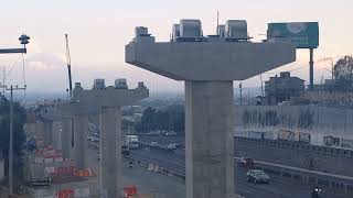 trolebús Elevado Avance cada día avanza más la obra Autopista México Puebla [upl. by Aicatsana821]