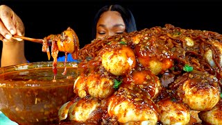 SPICY CAJUN BOILED EGGS MUKBANG  15 BOILED EGGS MUKBANG  ASMR  Mukbang  Boiled Eggs Mukbang [upl. by Arabeila339]