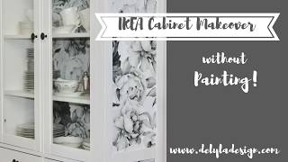 IKEA Cabinet Makeover with Removable Wallpaper [upl. by Daveen909]