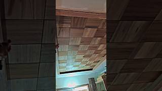 Plywood ceilingplywood veneer designshortvideo carpenter ceiling plywoodveneers [upl. by Nifares732]