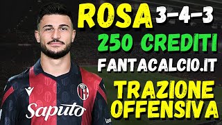 LA MIA ROSA IDEALE 343 250 CREDITI RUOLI E QUOTAZIONI FANTACALCIOIT LISTONE FANTACALCIO 20242025 [upl. by Tdnarb]