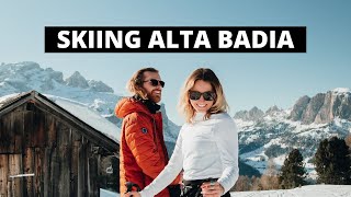 Skiing in Alta Badia Italy DOLOMITES  UNESCO World Heritage Site [upl. by Newbill]