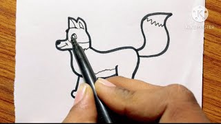 Fox drawing  drawing for kids [upl. by Strenta]